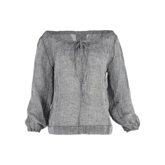 Lisa Marie Fernandez Blouse in Grey Linen - Picture 1 of 3